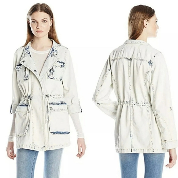 Steve Madden Womens Acid Was Denim Anorak Jacket - Picture 8 of 8